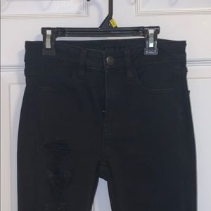American eagle black ripped jeans
